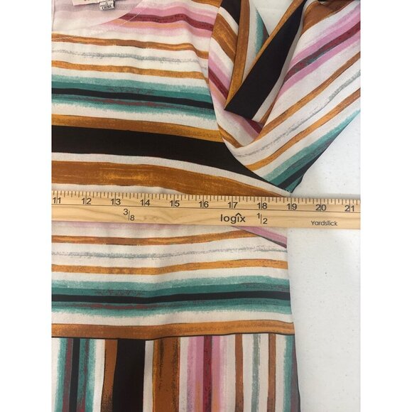 Jealous Tomato Striped Long Sleeve Blouse S‎ Multicolor Polyester Round Neck - Picture 7 of 7